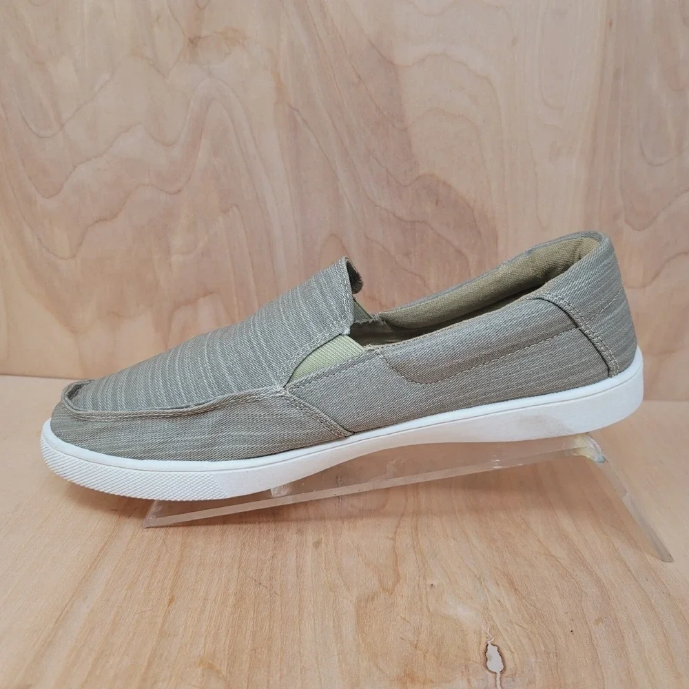 ALEADER Men's Loafers Sz 13 M Khaki Canvas Slip On Shoes Casual